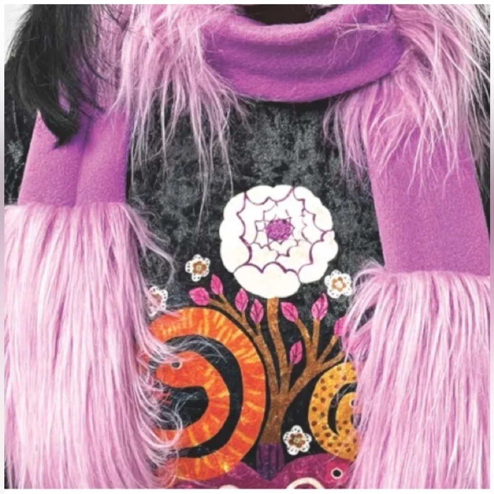 Anna Sui X Free People Fab Faux Fur Scarf NWT - Picture 2 of 15
